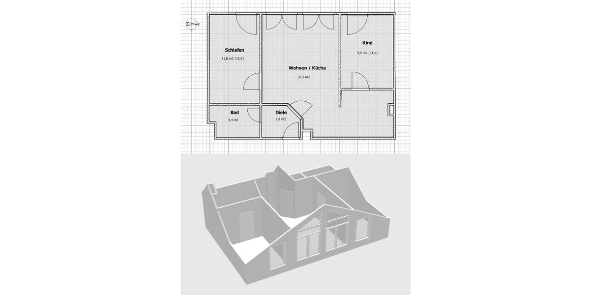 Dachgeschoßwohnung Landsberg am Lech Ellighofen - 2.5 Zimmer, 58 m&sup2;, 800&euro; | Angebot:26356648