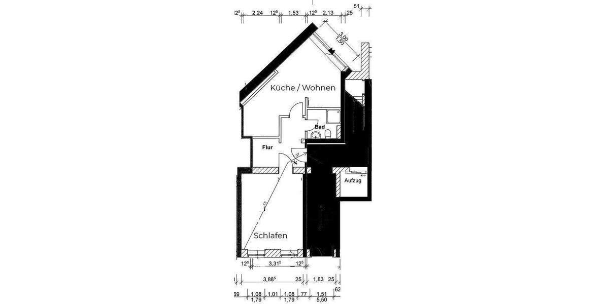 Etagenwohnung Görlitz Innenstadt - 1 Zimmer, 50 m&sup2;, 270&euro; | Angebot:24809973