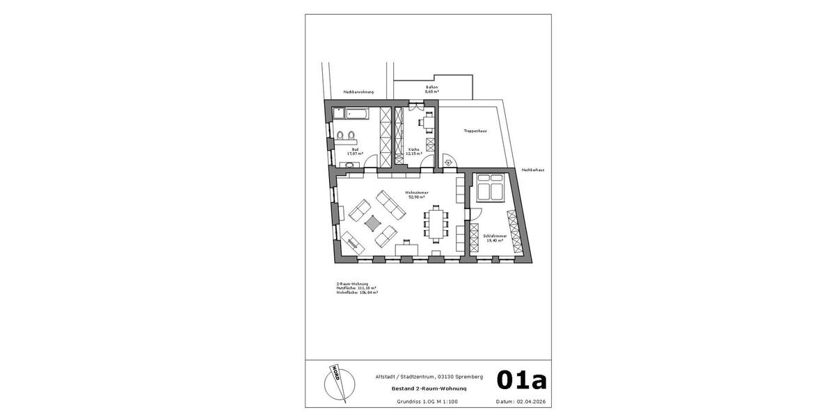 Etagenwohnung Spremberg - 2 Zimmer, 107 m&sup2;, 700&euro; | Angebot:26025980