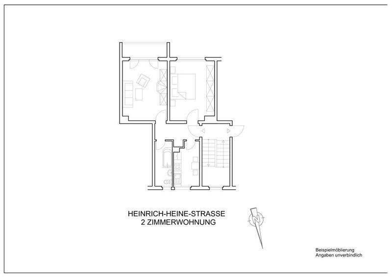 Etagenwohnung Naumburg (Saale) - 2 Zimmer, 48 m&sup2;, 362&euro; | Angebot:25714317