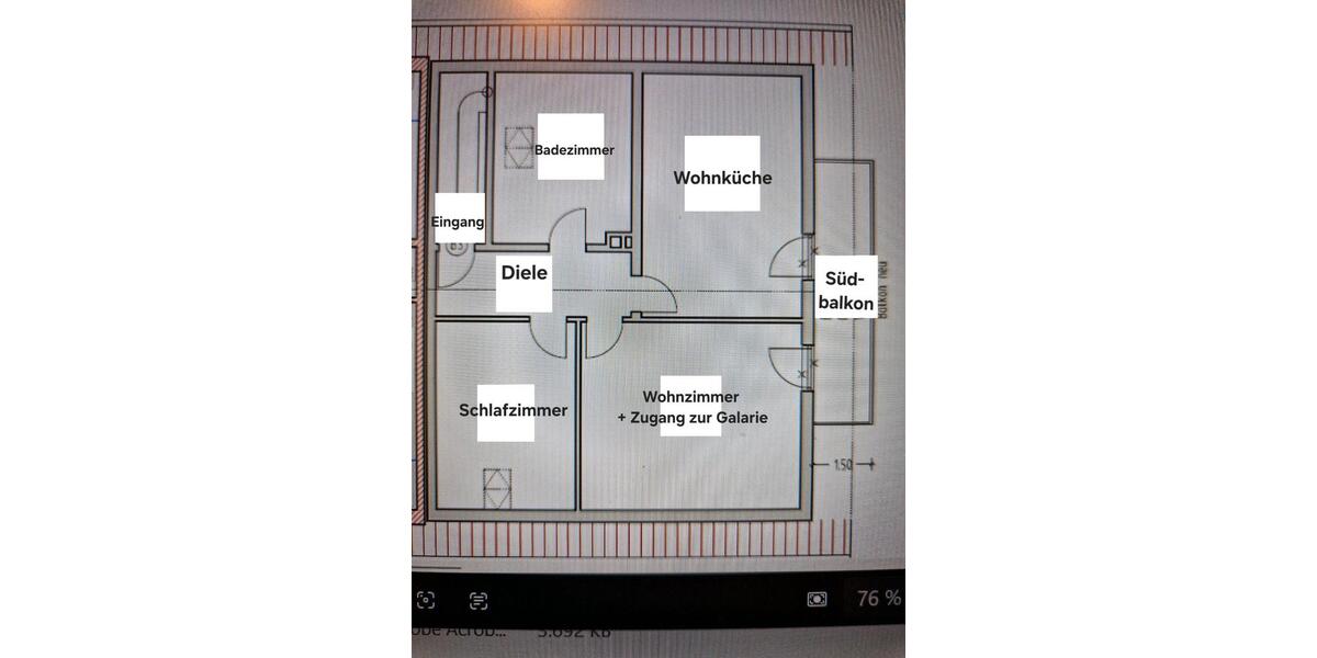 Wunderschöne Dachgeschosswohnung mit Galerie 2 zimmer