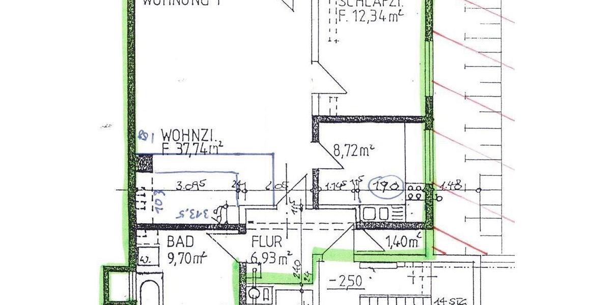3- Zimmer Wohnung, Garten, Stellplatz, ab 1.4. bezugsfrei 3 zimmer