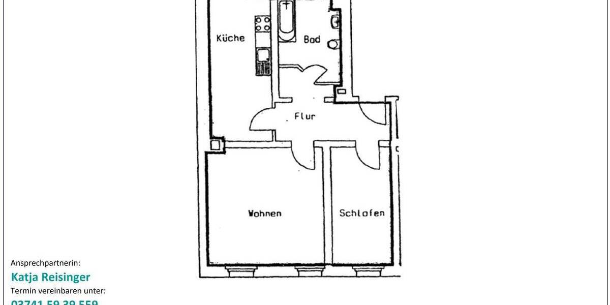 Etagenwohnung Plauen Stadtmitte - 2 Zimmer, 62 m&sup2;, 310&euro; | Angebot:26319822