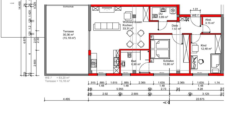 Terrassenwohnung Bad Sobernheim - 3 Zimmer, 98 m&sup2;, 1.250&euro; | Angebot:26035572
