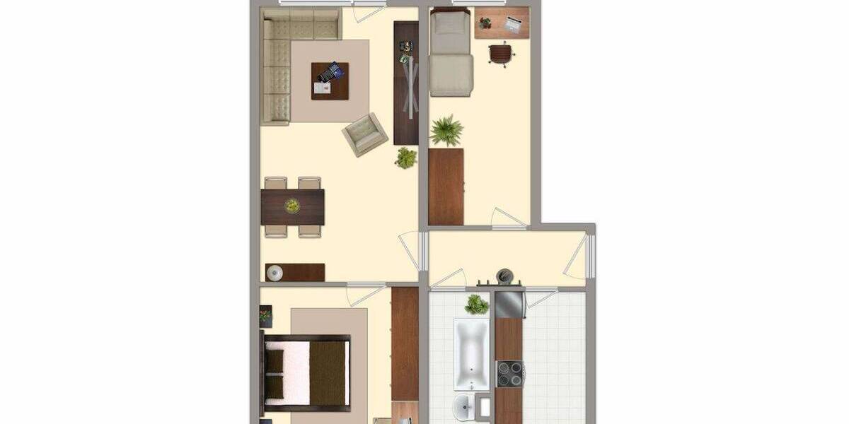 Etagenwohnung Altenburg Südost - 3 Zimmer, 59 m&sup2;, 335&euro; | Angebot:26555426