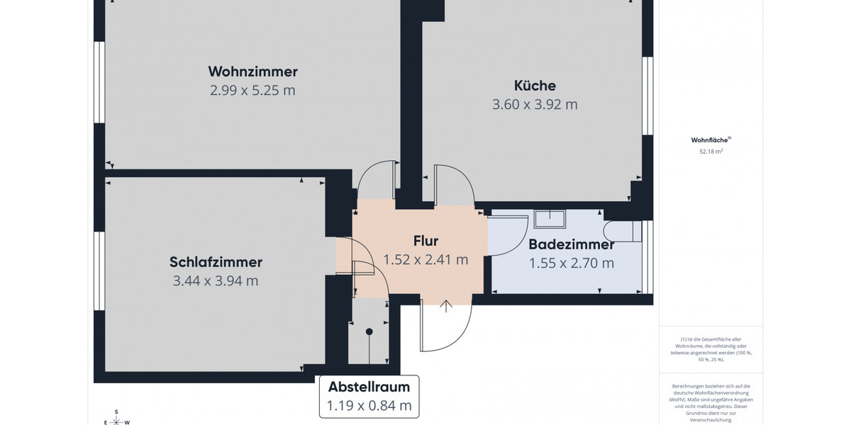Erdgeschoßwohnung Chemnitz Kapellenberg - 2 Zimmer, 54 m&sup2;, 331&euro; | Angebot:26475232