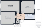 Erdgeschoßwohnung Chemnitz Kapellenberg - 2 Zimmer, 54 m&sup2;, 331&euro; | Angebot:26475232