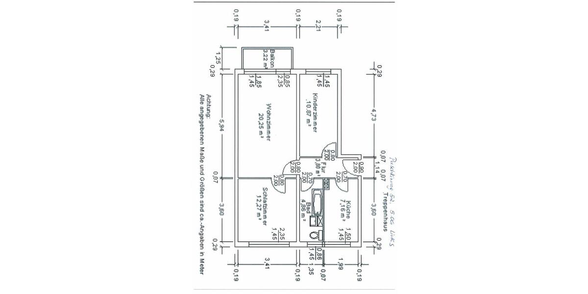 Etagenwohnung Greifswald Groß Schönwalde - 3 Zimmer, 59 m&sup2;, 595&euro; | Angebot:26619089