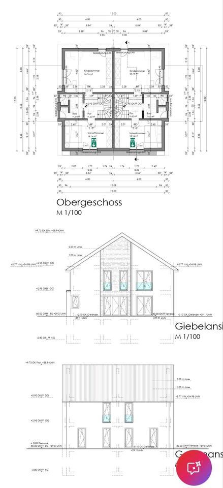 Neubau DHH Doppelhaushälften KfW Effizienzhaus 40 mit PV-Anlage zimmer