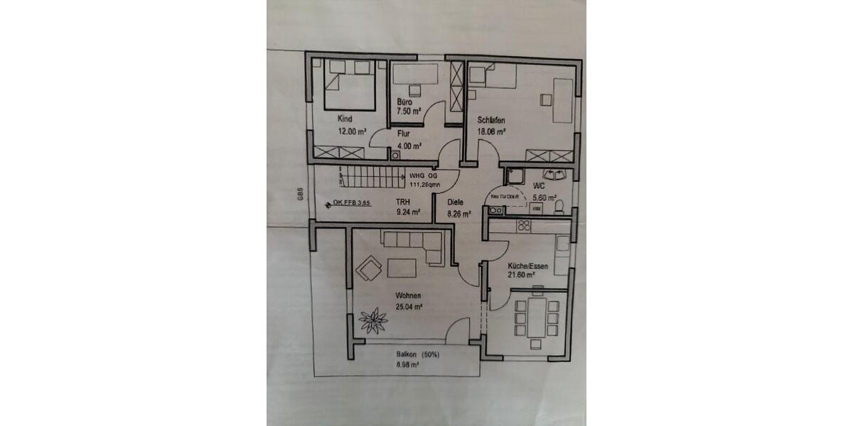 Etagenwohnung Büdingen - 5 Zimmer, 111 m&sup2;, 1.165&euro; | Angebot:25261067