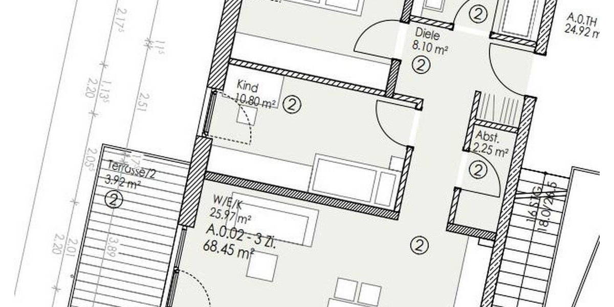 Etagenwohnung Landshut Achdorf - 3 Zimmer, 68 m&sup2;, 950&euro; | Angebot:26258003