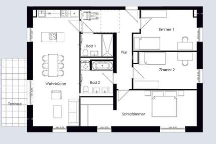 Wohnung Bruchsal - 4 Zimmer, 121 m&sup2;, 1.567&euro; | Angebot:26507687