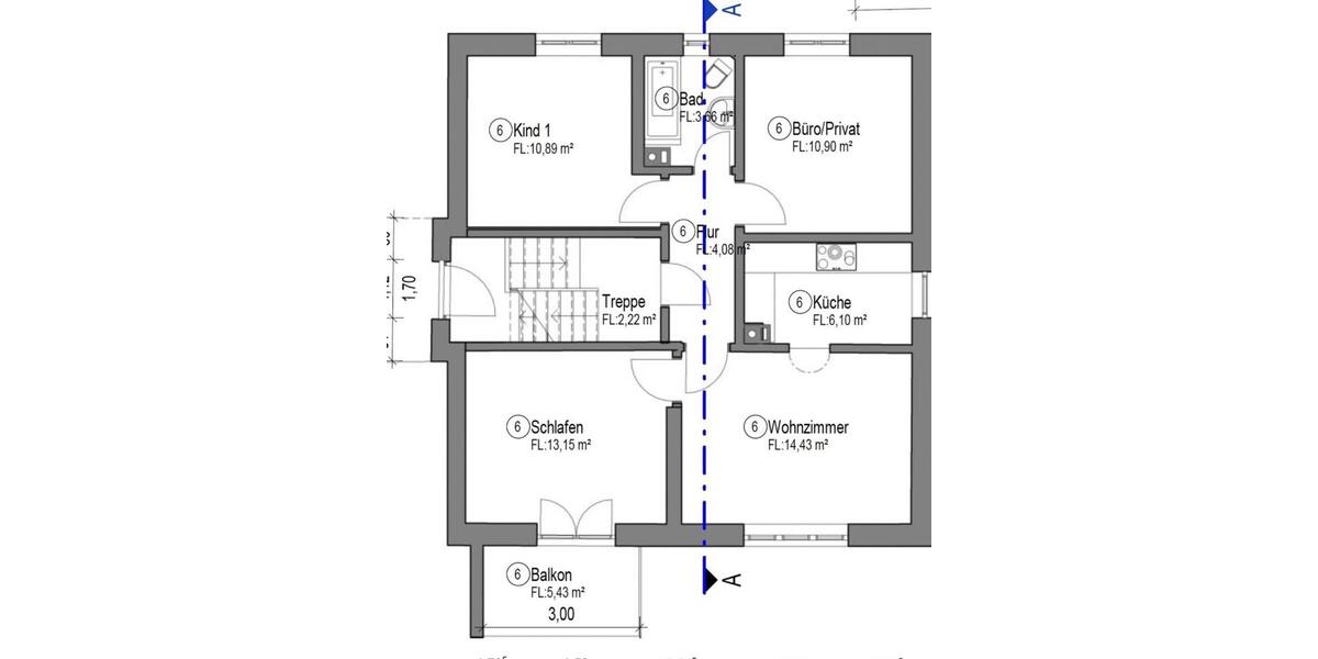 Etagenwohnung Straubing - 3 Zimmer, 68 m&sup2;, 1.000&euro; | Angebot:26287896