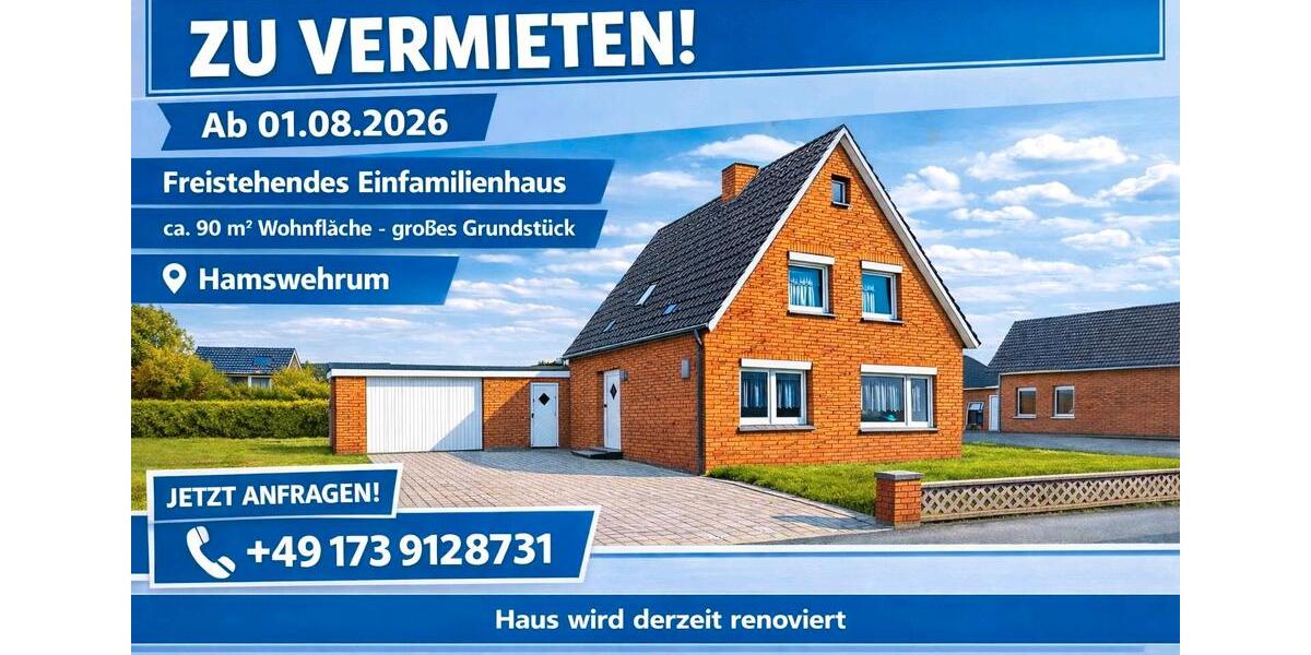 Einfamilienhaus Krummhörn - 1 Zimmer, 90 m&sup2;, 900&euro; | Angebot:25992333