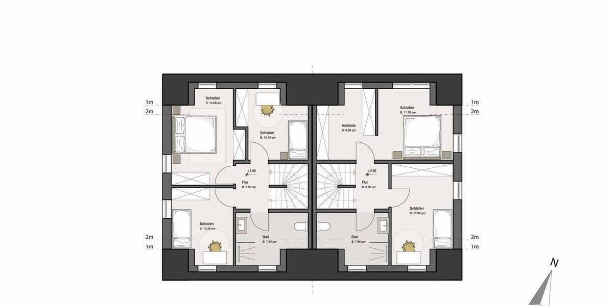 Doppelhaushälfte Münster Angelmodde - 5 Zimmer, 121 m&sup2;, 2.200&euro; | Angebot:26835267