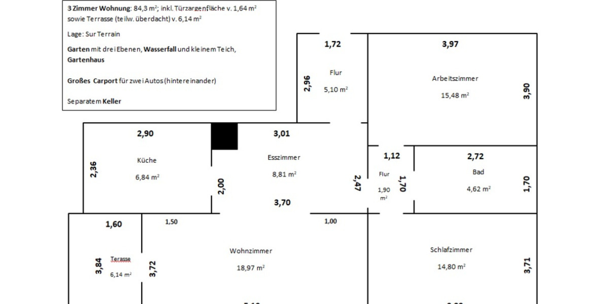 Etagenwohnung Hagen Hagen-Mitte - 3.5 Zimmer, 84 m&sup2;, 1.200&euro; | Angebot:25120770