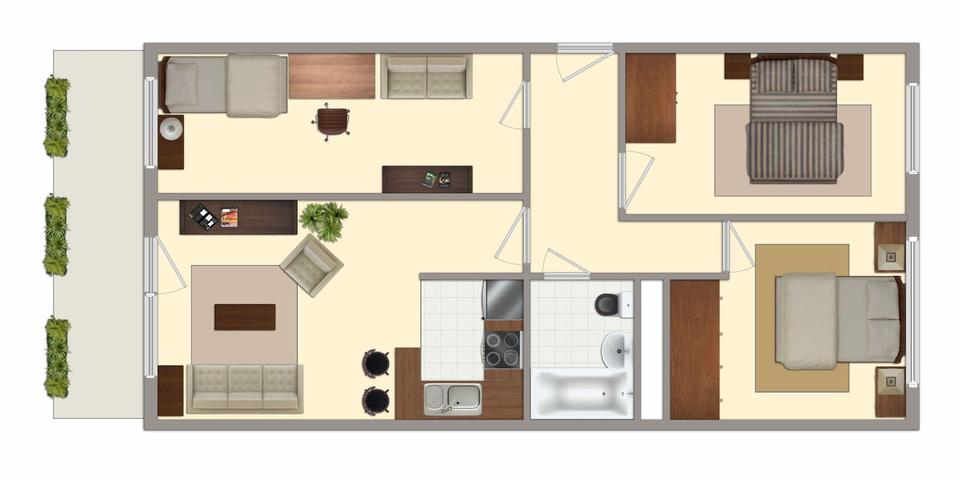 Dachgeschoßwohnung Halberstadt - 4 Zimmer, 70 m&sup2;, 352&euro; | Angebot:24440765