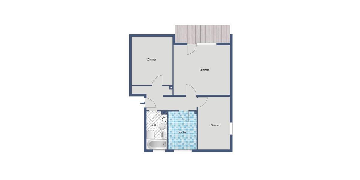Etagenwohnung Wolfhagen - 3 Zimmer, 70 m&sup2;, 417&euro; | Angebot:26249512