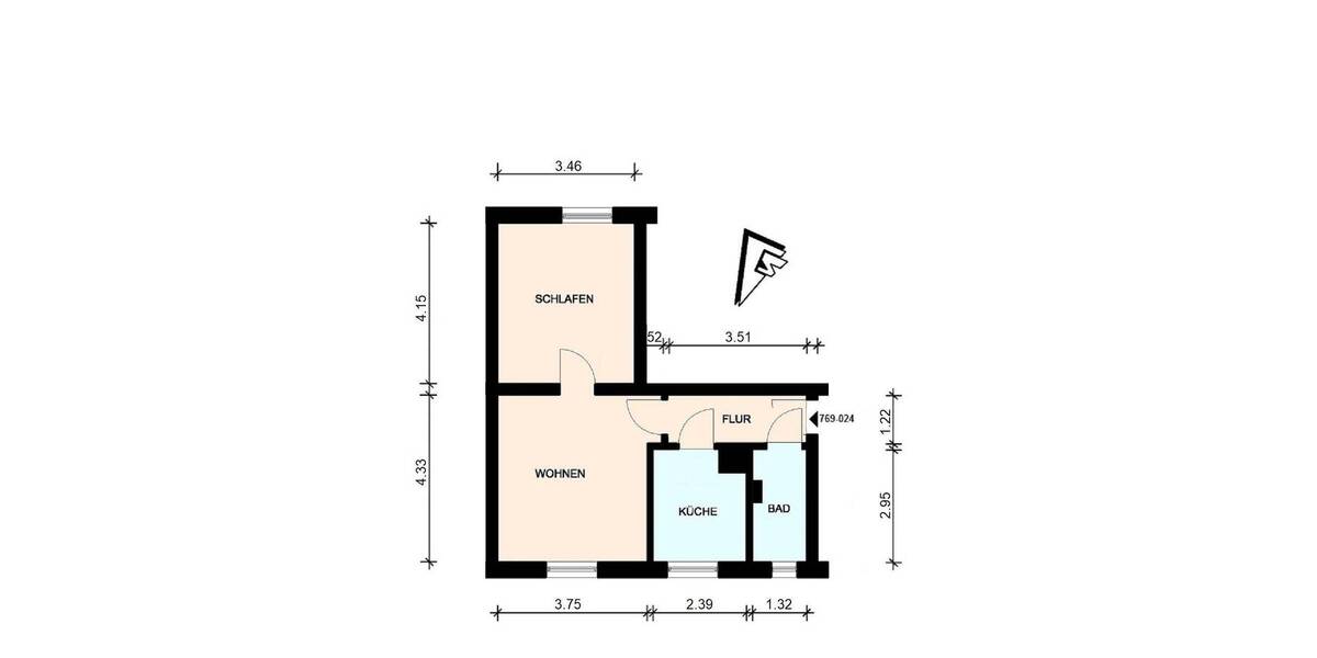 Etagenwohnung Schwerin Weststadt - 2 Zimmer, 46 m&sup2;, 316&euro; | Angebot:26162036