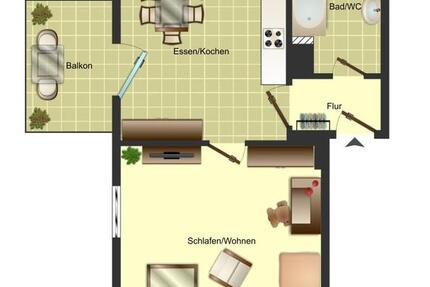 Charmante 1-Zimmer-Wohnung in Herford – Wohnen mit Tageslichtbad und Badewanne 1 zimmer