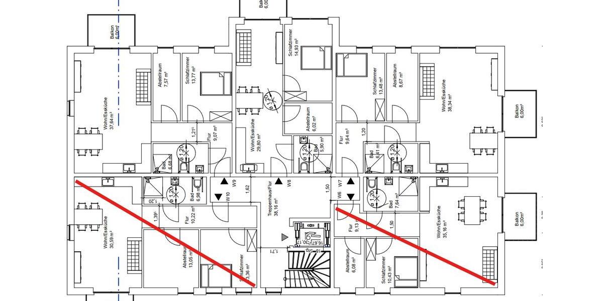 Etagenwohnung Stuhr - 3 Zimmer, 80 m&sup2;, 1.200&euro; | Angebot:26005655