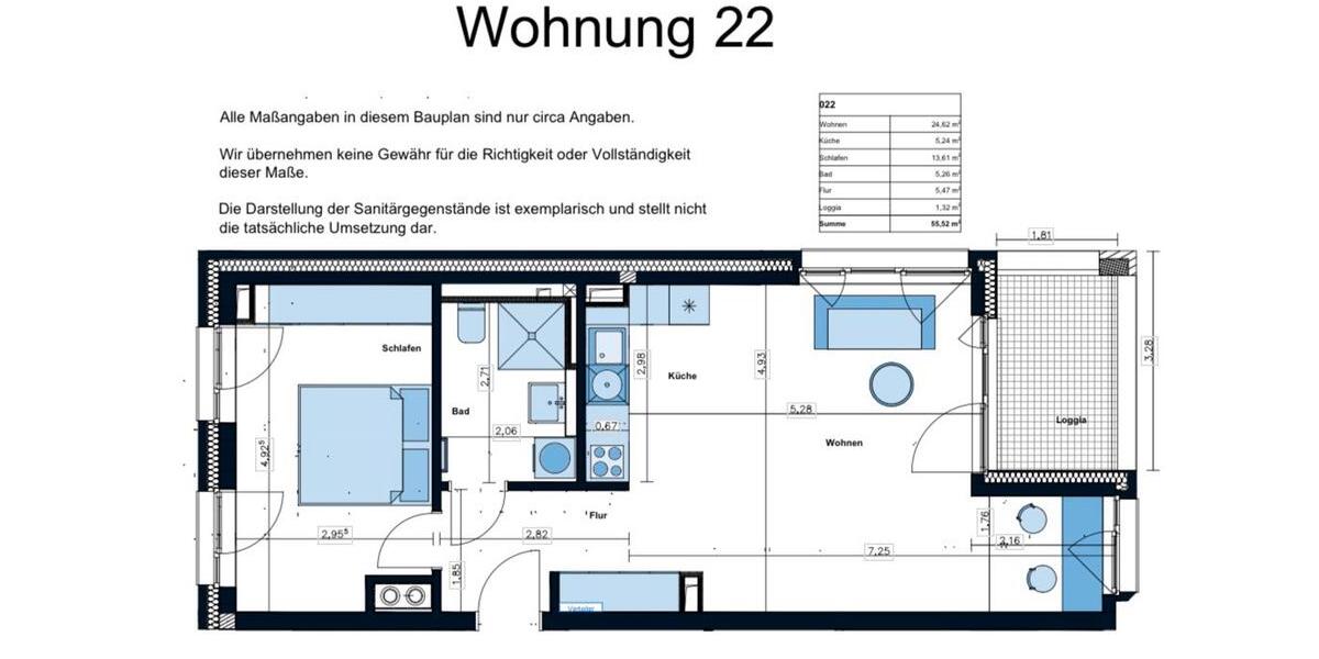 Etagenwohnung Bremerhaven - 2 Zimmer, 55 m&sup2;, 750&euro; | Angebot:26549688