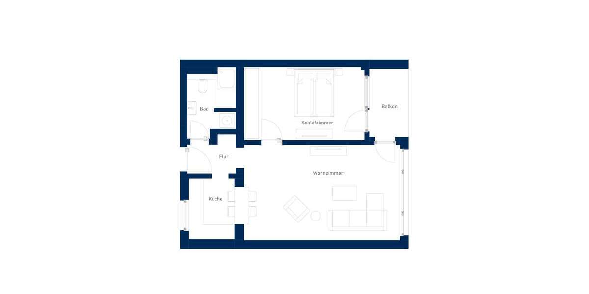 Etagenwohnung Meerbusch Bösinghoven - 2 Zimmer, 55 m&sup2;, 858&euro; | Angebot:26999604