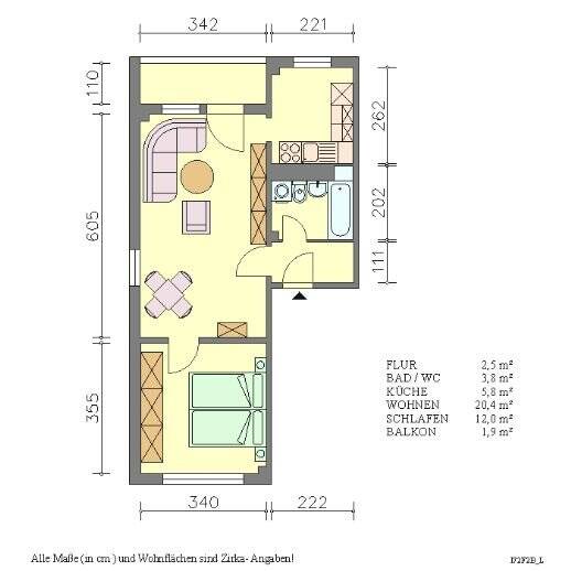 Etagenwohnung Reinsdorf - 2 Zimmer, 47 m&sup2;, 280&euro; | Angebot:24875201