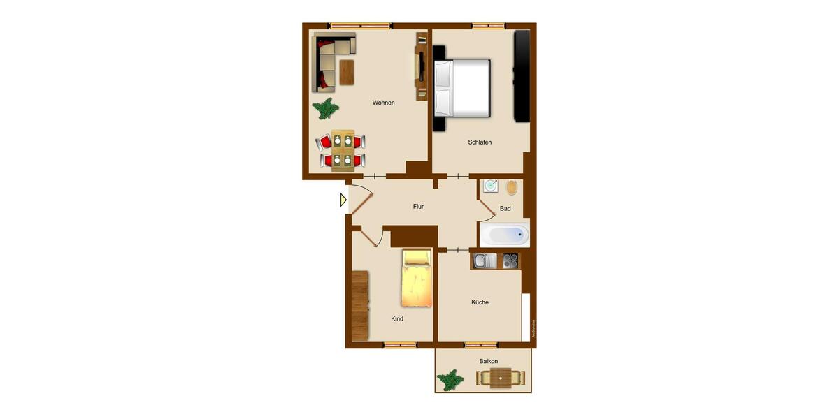 Etagenwohnung Magdeburg - 3 Zimmer, 74 m&sup2;, 929&euro; | Angebot:26644723