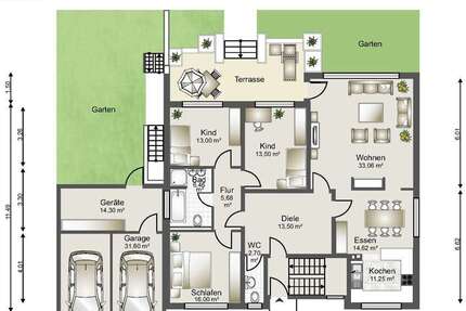 Wohnung Malsch - 5 Zimmer, 138 m&sup2;, 1.175&euro; | Angebot:24954424