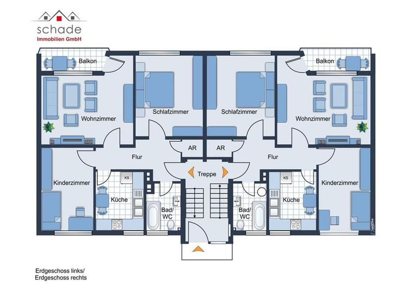 Renovierte stadtzentrale 62qm große 3 Zimmer-Wohnung im Erdgeschoss mit Balkon ab 1.11. zu vermieten
