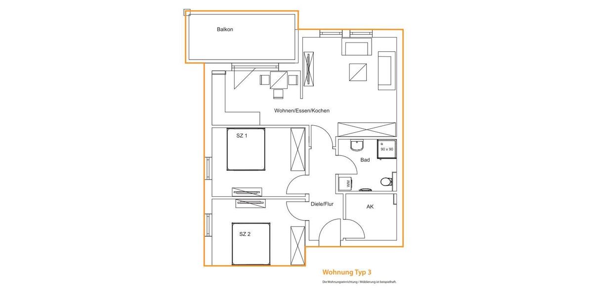 Etagenwohnung Korswandt - 3 Zimmer, 85 m&sup2;, 795&euro; | Angebot:26096253