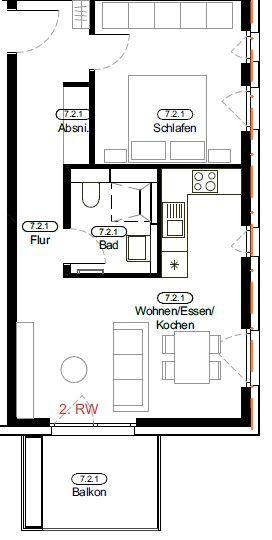 Etagenwohnung Remseck am Neckar - 2 Zimmer, 52 m&sup2;, 1.130&euro; | Angebot:25919062