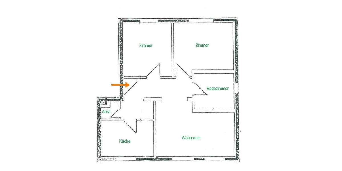 Etagenwohnung Flöha - 3 Zimmer, 61 m&sup2;, 390&euro; | Angebot:23522625