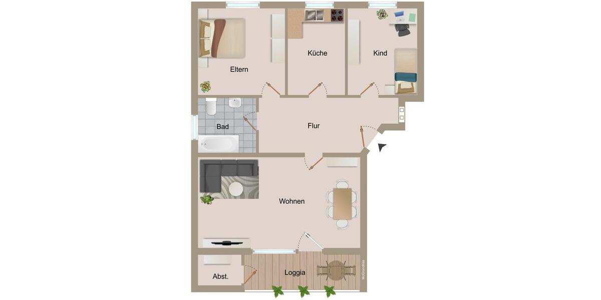 Ihr neues Zuhause: gepflegte Wohnung mit Balkon 3 zimmer