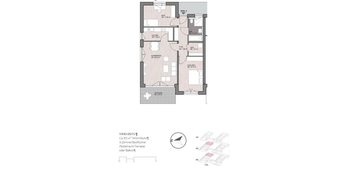 Erdgeschoßwohnung Minden - 3 Zimmer, 83 m&sup2;, 550&euro; | Angebot:26568682