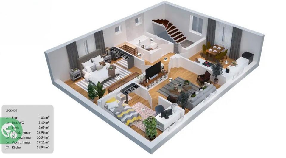 Etagenwohnung Unterschleißheim - 3.5 Zimmer, 71 m&sup2;, 1.700&euro; | Angebot:25989067