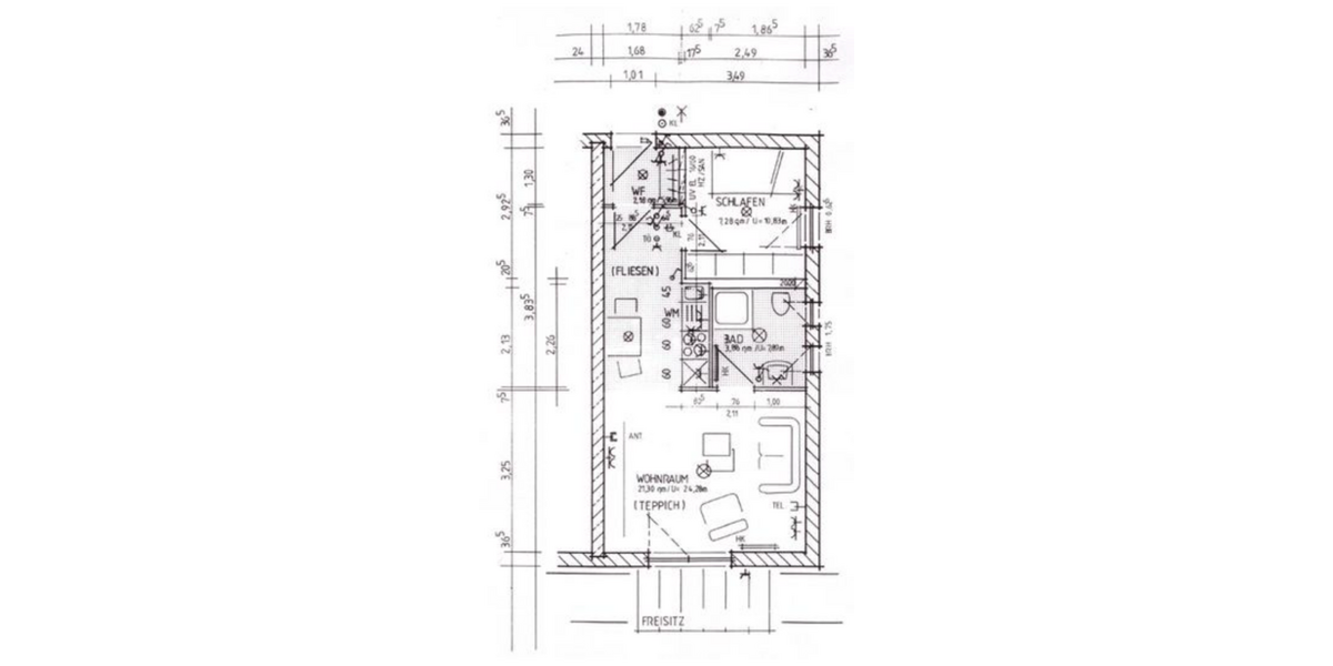 Etagenwohnung Niederlauer - 1.5 Zimmer, 38 m&sup2;, 400&euro; | Angebot:26992231