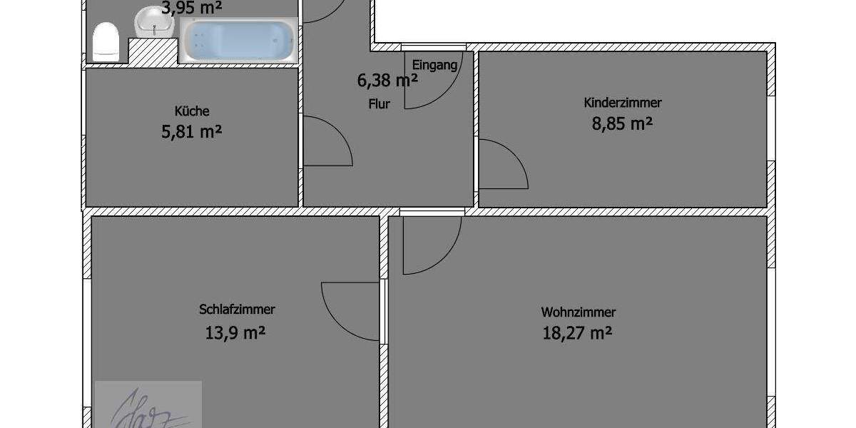 Etagenwohnung Zeithain - 3 Zimmer, 57 m&sup2;, 320&euro; | Angebot:24794118