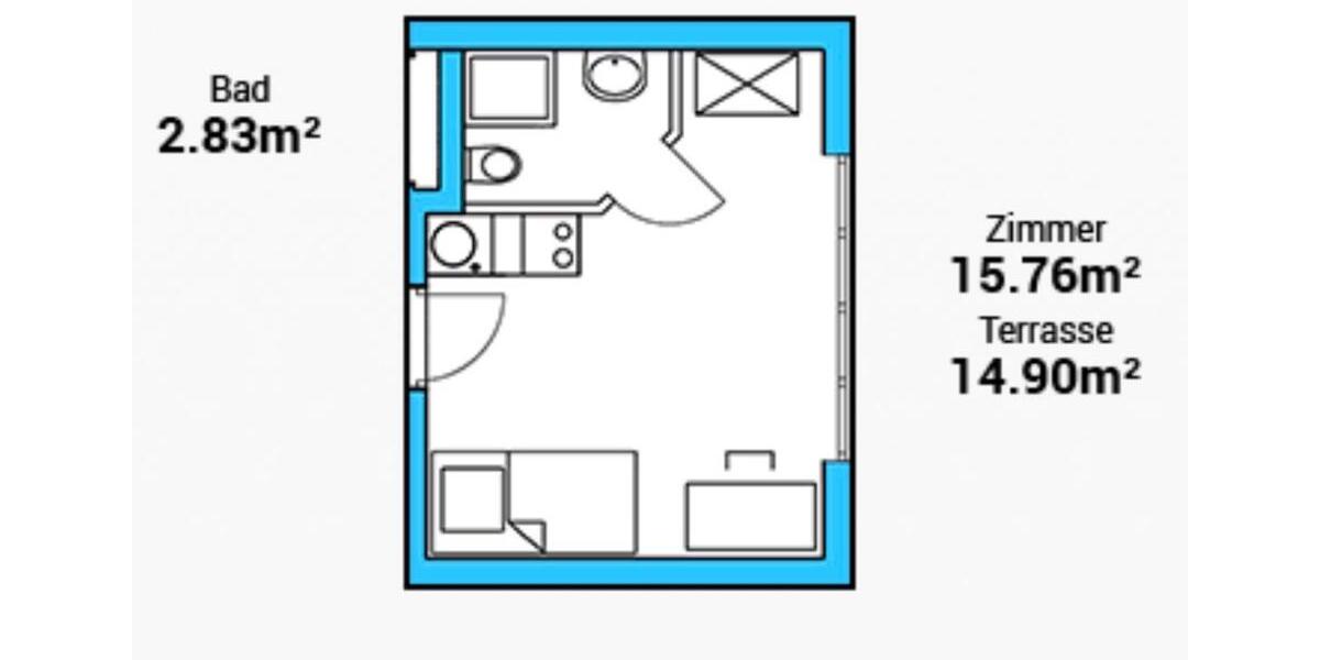 Wohnen auf Zeit Leonberg - 1 Zimmer, 16 m&sup2;, 530&euro; | Angebot:26434315