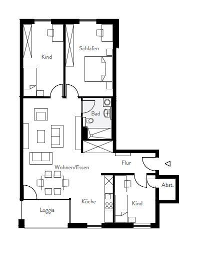 Modernes Wohnen: Helle 4-Zimmer Wohnung inkl. Einbauküche frei! 4 zimmer