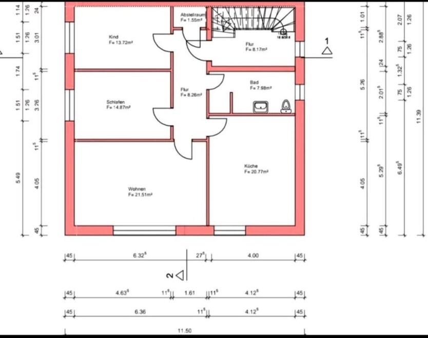 Wohnung im ersten Stockwerk