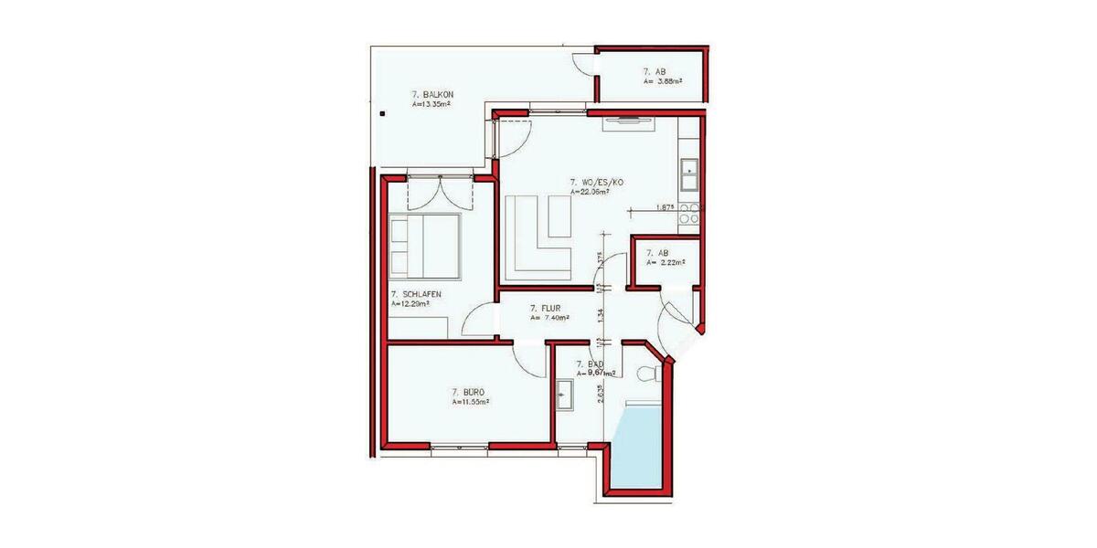 Etagenwohnung Meppen - 3 Zimmer, 68 m&sup2;, 742&euro; | Angebot:26675226