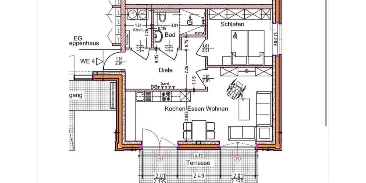 Erdgeschoßwohnung Großheide - 2 Zimmer, 63 m&sup2;, 680&euro; | Angebot:25871245