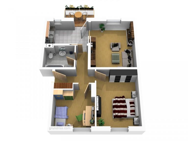 3-Raum-Wohnung mit Balkon im Grünen 3 zimmer