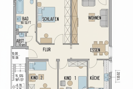 Wohnung zum Mieten in Braunschweig 945 € 90 m² 4 zimmer