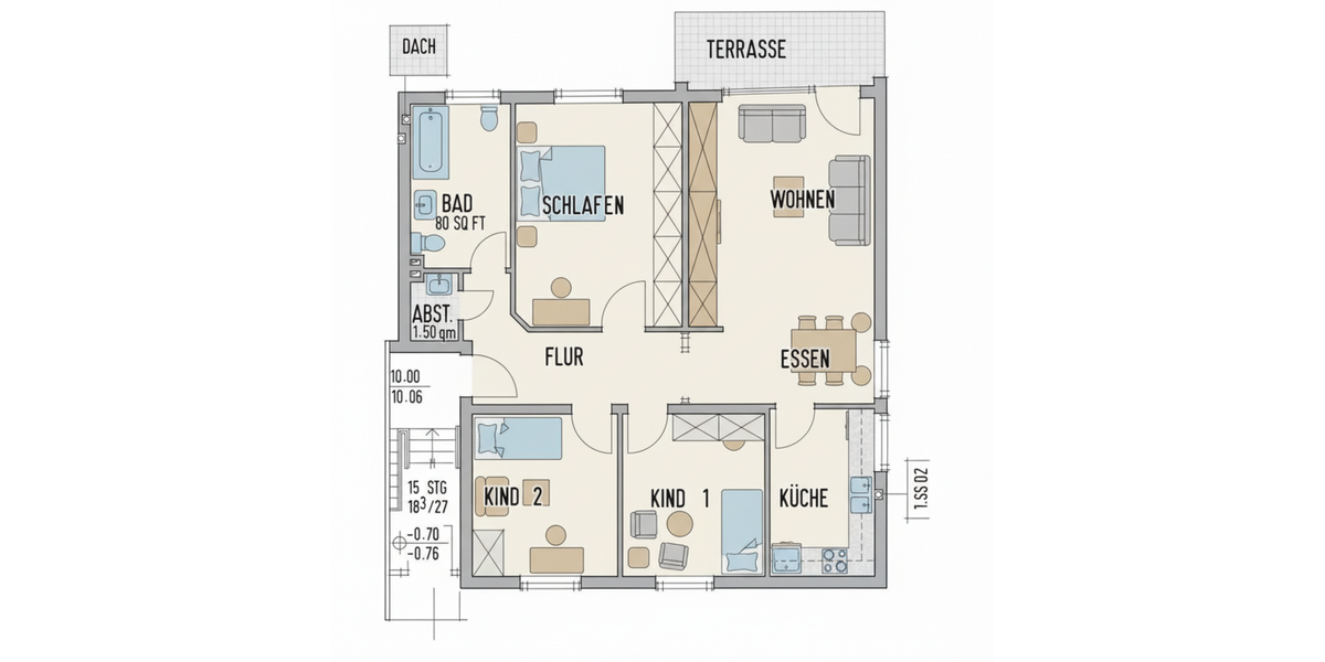 Wohnung zum Mieten in Braunschweig 945 € 90 m² 4 zimmer