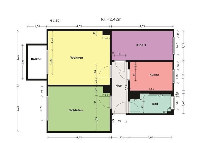 Etagenwohnung Oschersleben (Bode) - 3 Zimmer, 60 m&sup2;, 423&euro; | Angebot:26368413