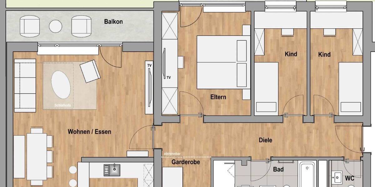 Etagenwohnung München Schwabing-Freimann - 4 Zimmer, 92 m&sup2;, 3.000&euro; | Angebot:26420182
