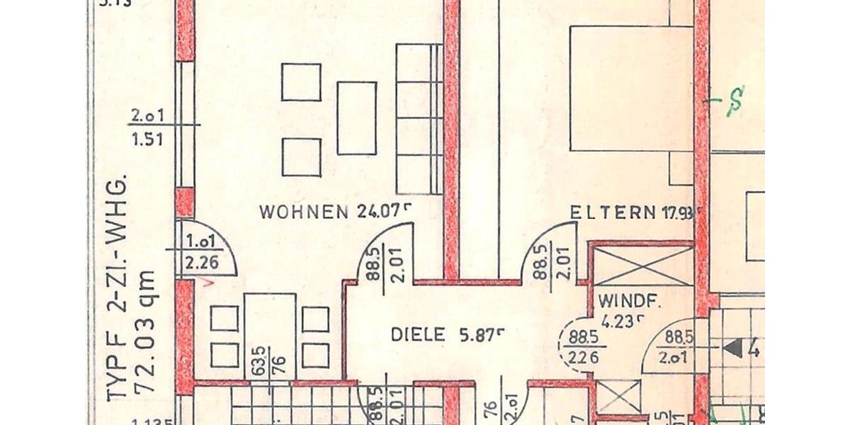 Erdgeschoßwohnung Bayreuth Altstadt - 2 Zimmer, 72 m&sup2;, 840&euro; | Angebot:25941795
